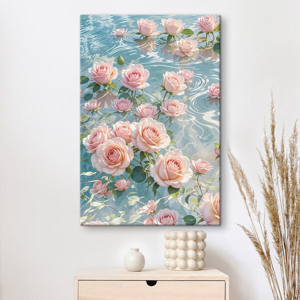 Roze bloemen drijvend in water Roze bloemen drijvend in water