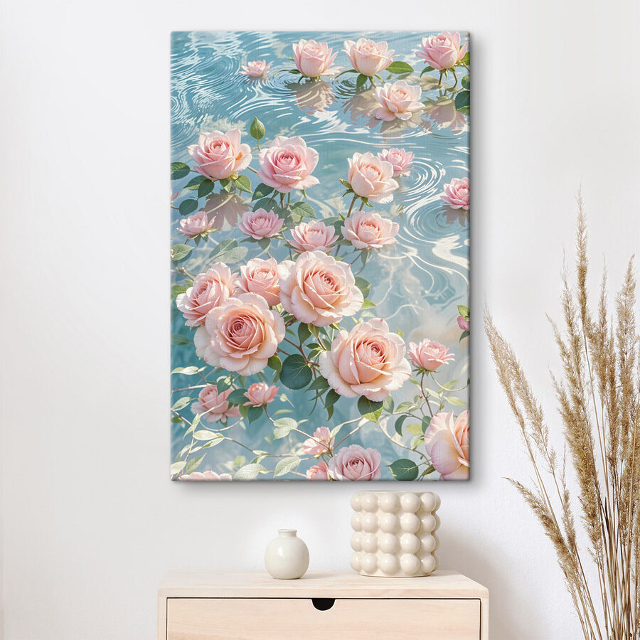 Roze bloemen drijvend in water