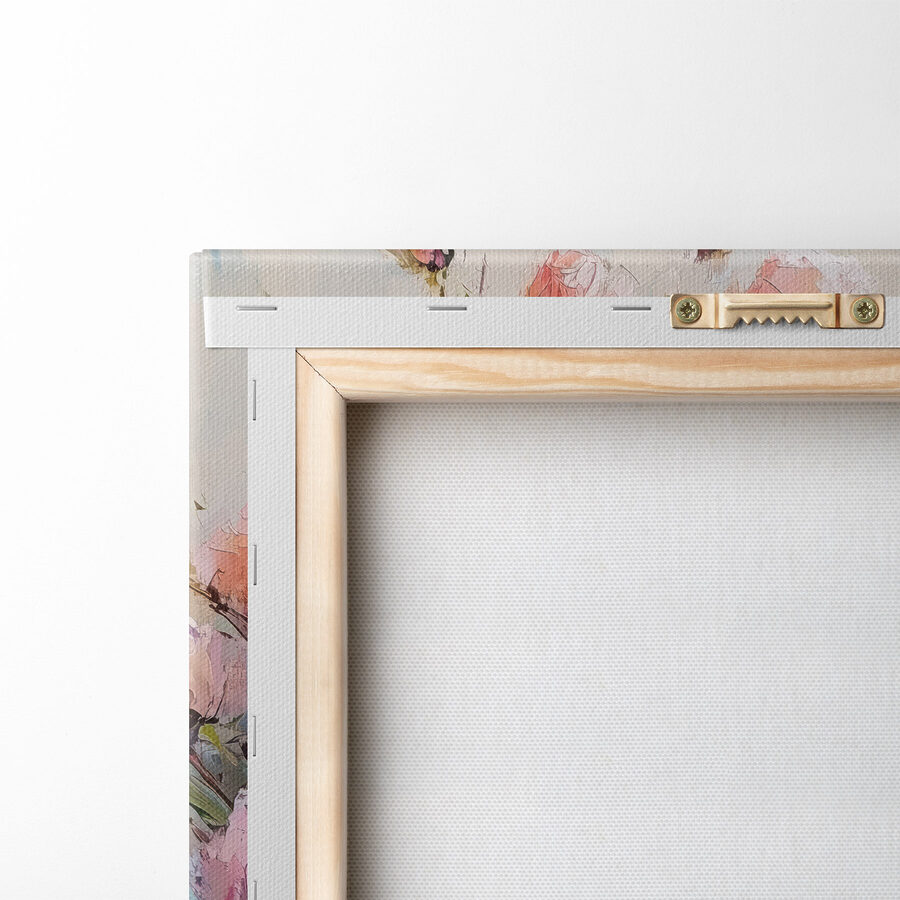 Schilderij van een boeket roze rozen Schilderij van een boeket roze rozen