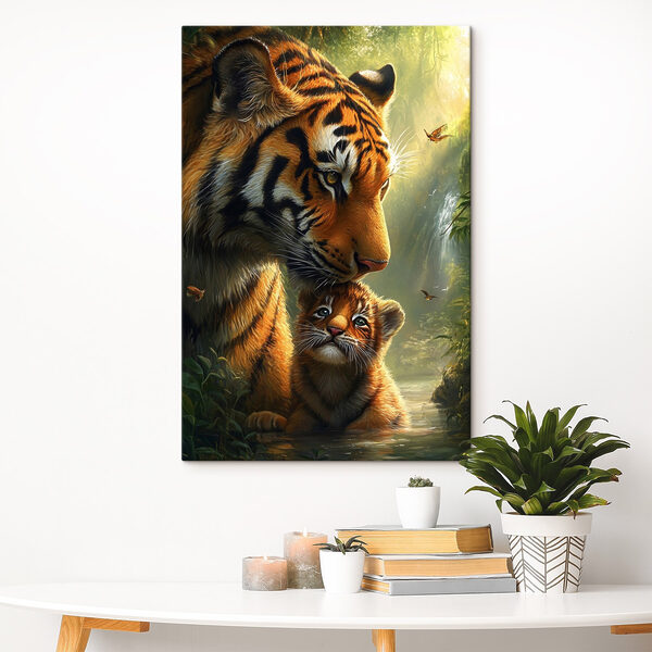 Tiger and a cub in the jungle