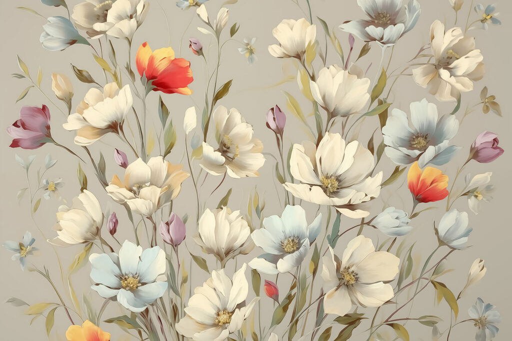 Levendige bloemen in zachte pasteltinten Levendige bloemen in zachte pasteltinten