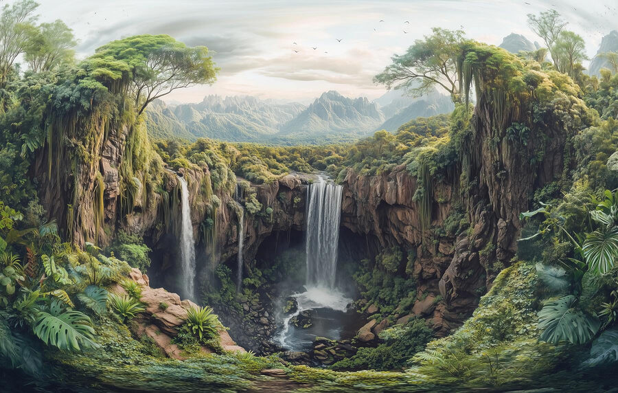 Waterval in een bos