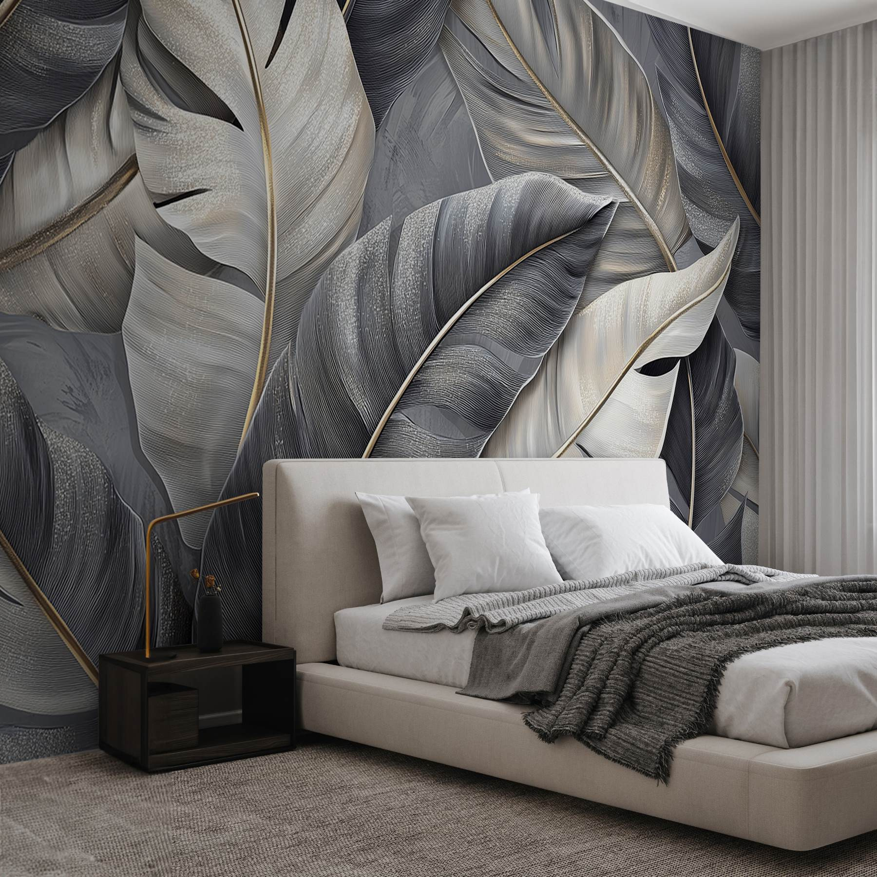 Group of feathers on a grey surface Group of feathers on a grey surface