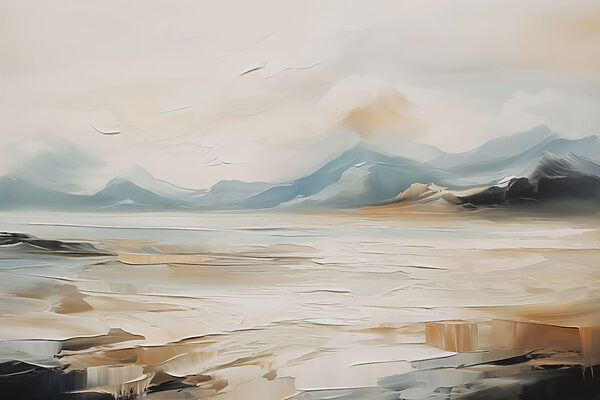 Schilderij van een woestijnlandschap Schilderij van een woestijnlandschap