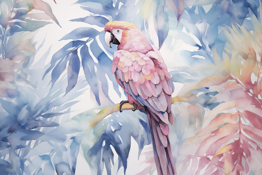 Kleurrijke vogel op een tak