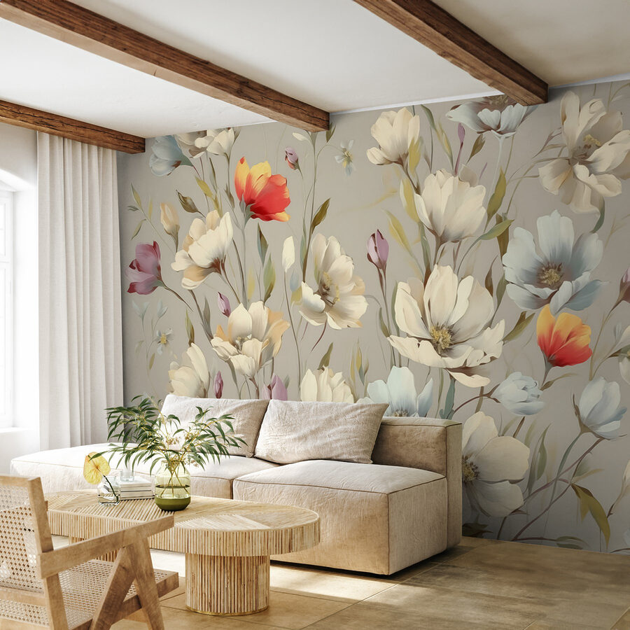 Levendige bloemen in zachte pasteltinten