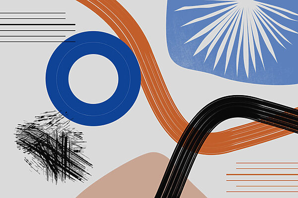 Kleurrijk kunstwerk met lijnen en cirkels Kleurrijk kunstwerk met lijnen en cirkels