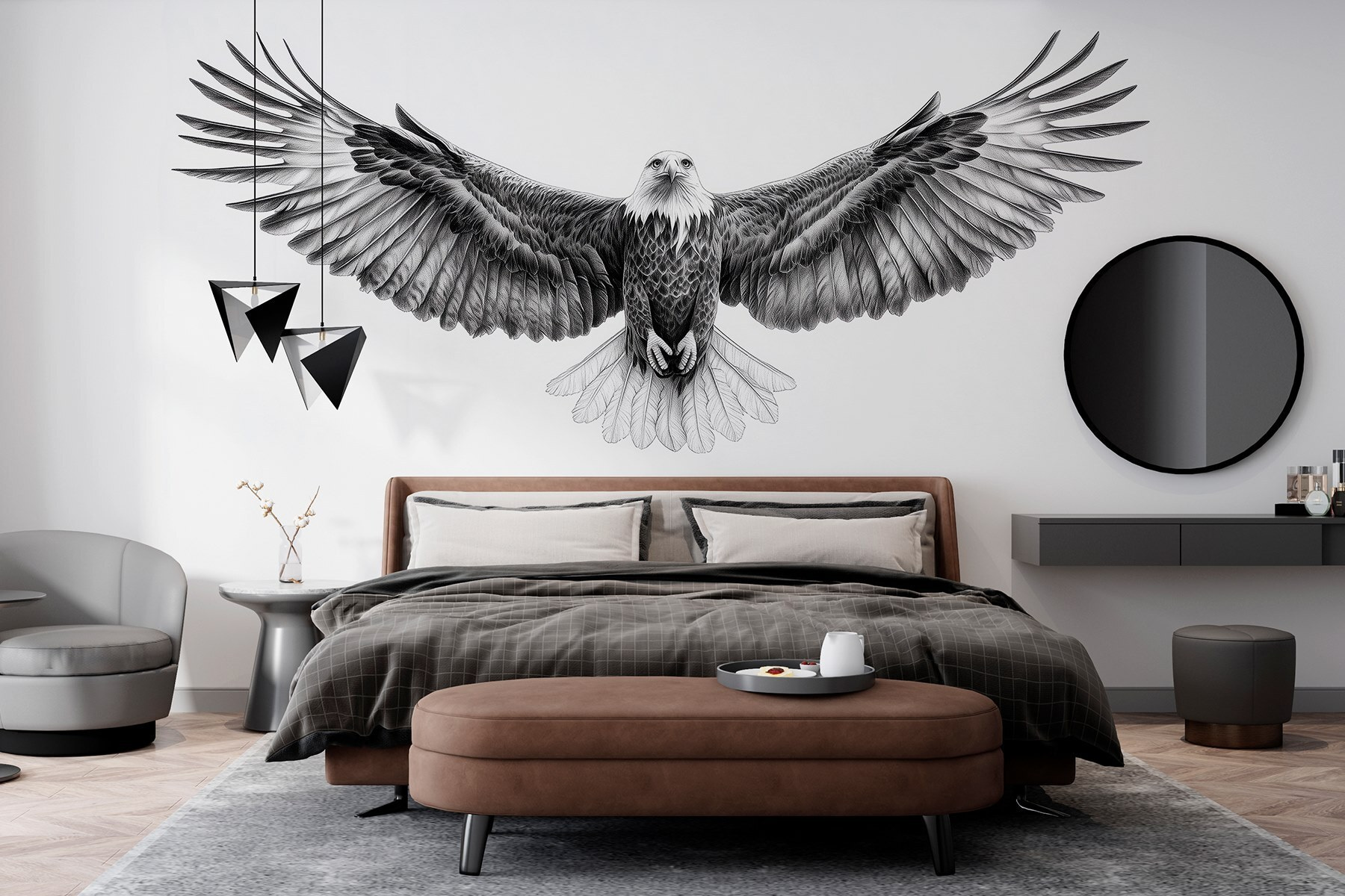 Black and white image of a bird flying Black and white image of a bird flying