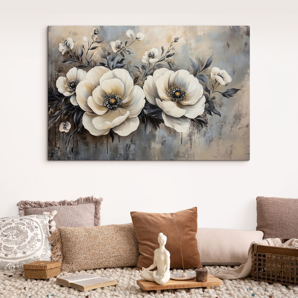 Painting of white flowers Painting of white flowers