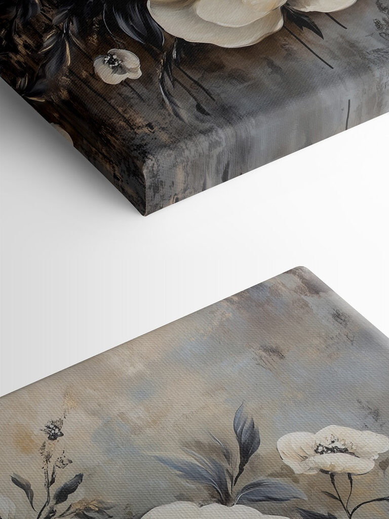 Painting of white flowers Painting of white flowers