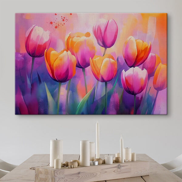 Schilderij van tulpen Schilderij van tulpen
