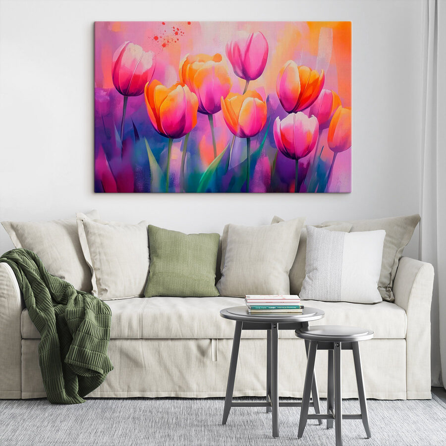 Schilderij van tulpen