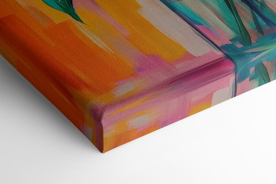 Schilderij van bloemen in een vaas Schilderij van bloemen in een vaas