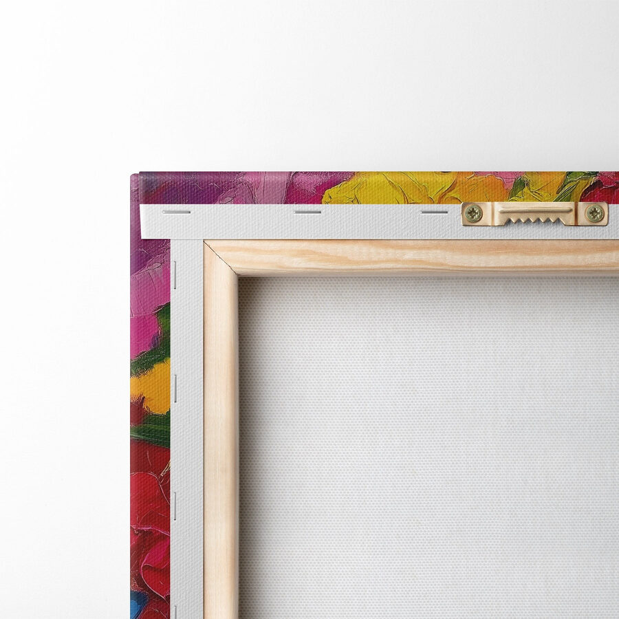 Schilderij van een vrouw met bloemen in haar haar