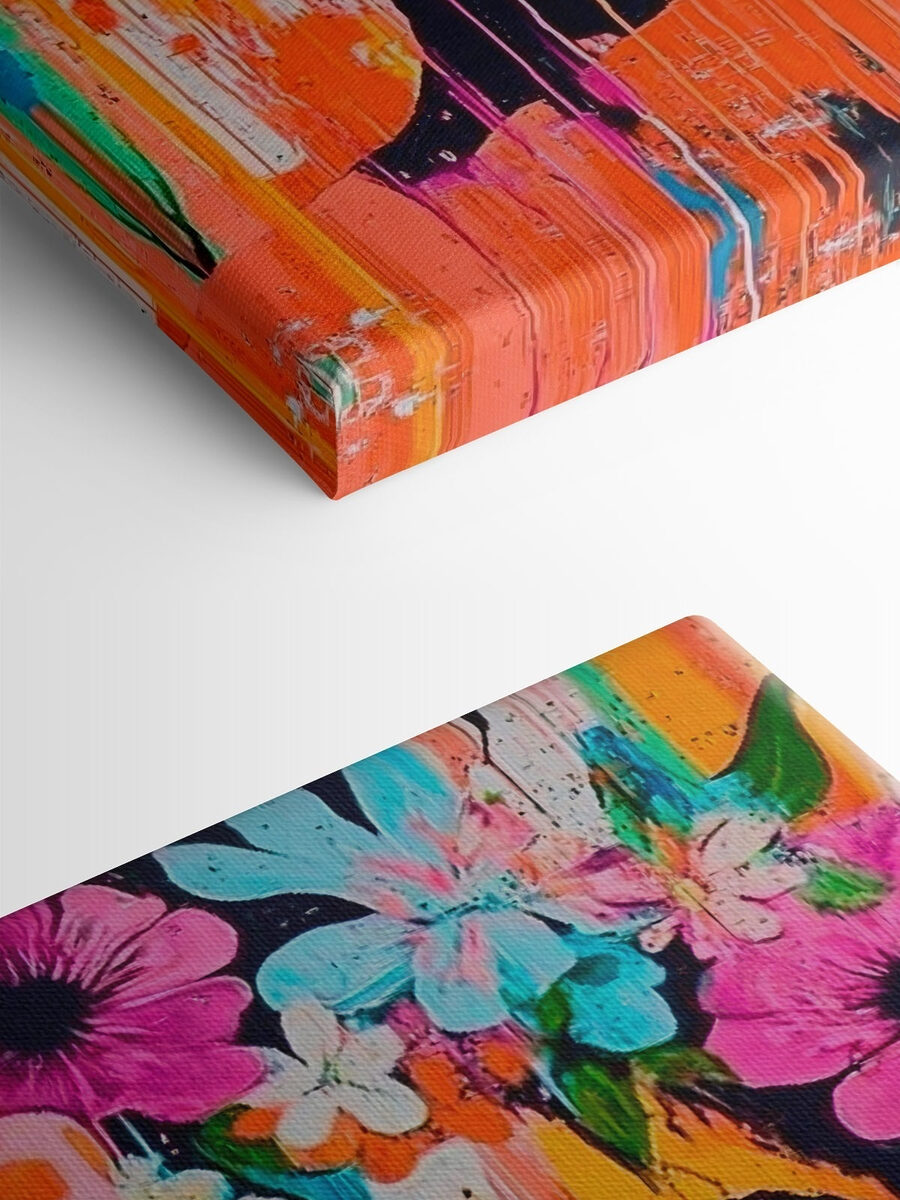 Schilderij van een vrouw met bloemen op haar hoofd Schilderij van een vrouw met bloemen op haar hoofd