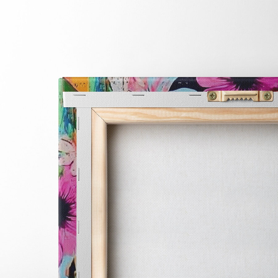 Schilderij van een vrouw met bloemen op haar hoofd Schilderij van een vrouw met bloemen op haar hoofd
