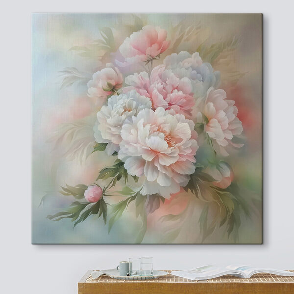 Schilderij van bloemen op een witte achtergrond Schilderij van bloemen op een witte achtergrond