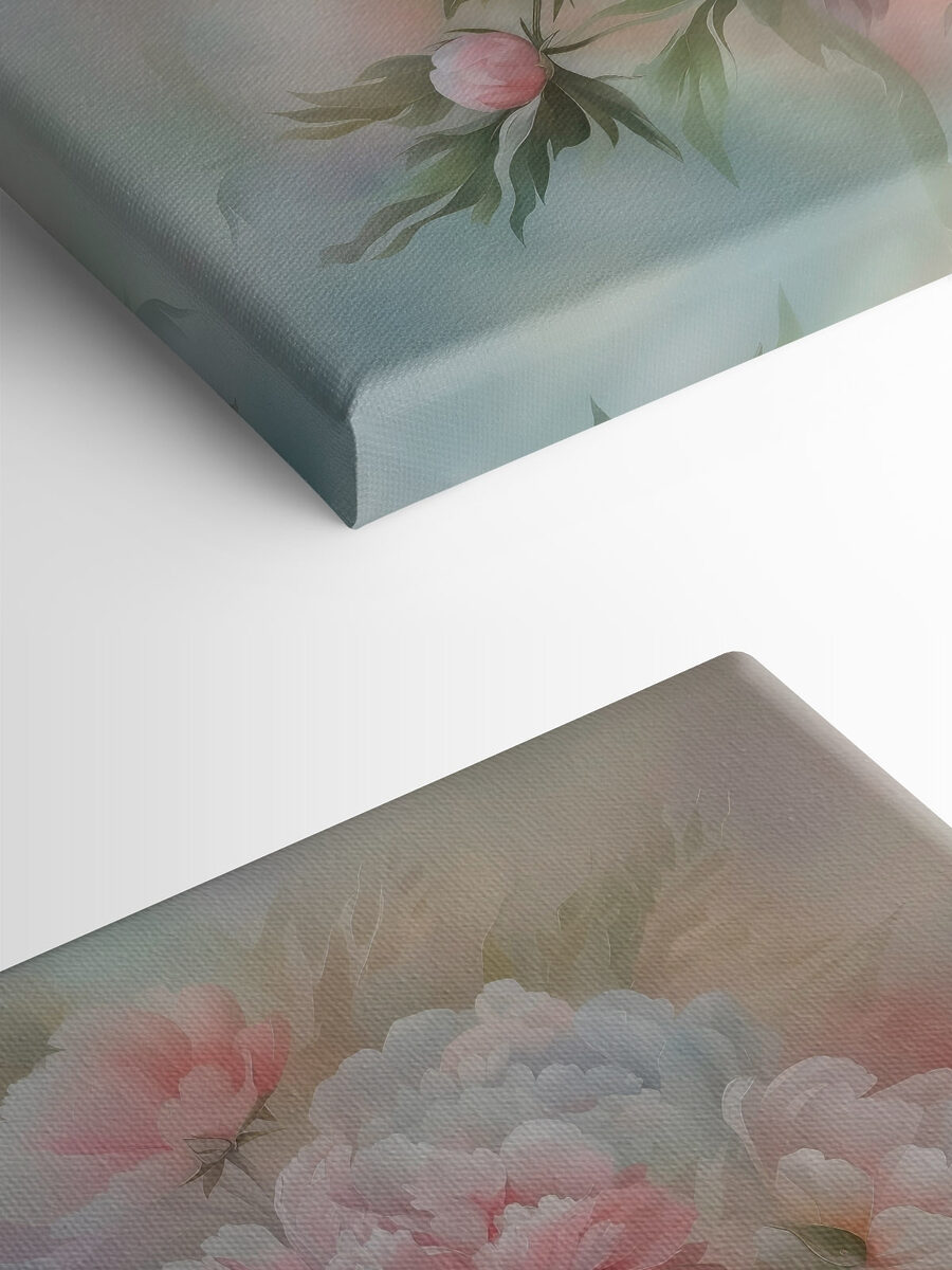 Schilderij van bloemen op een witte achtergrond