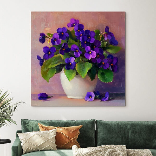 Pot met paarse bloemen Pot met paarse bloemen