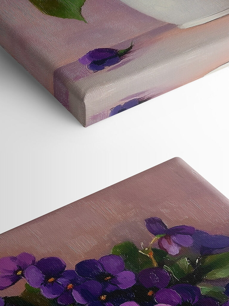 Pot of purple flowers