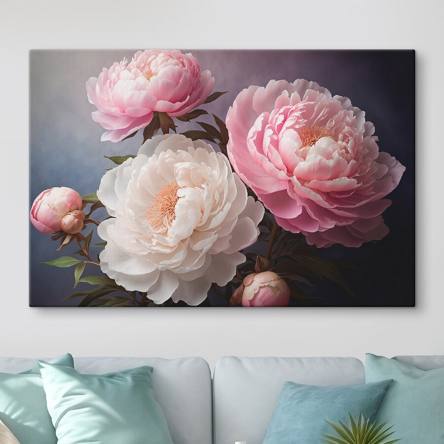 Groep roze en witte bloemen