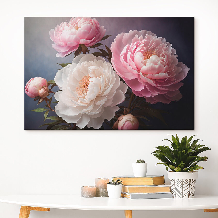 Groep roze en witte bloemen