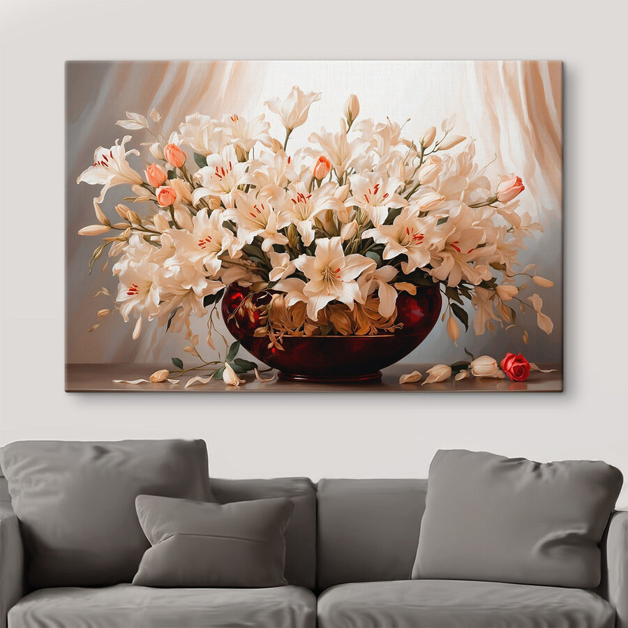 Vaas met witte bloemen