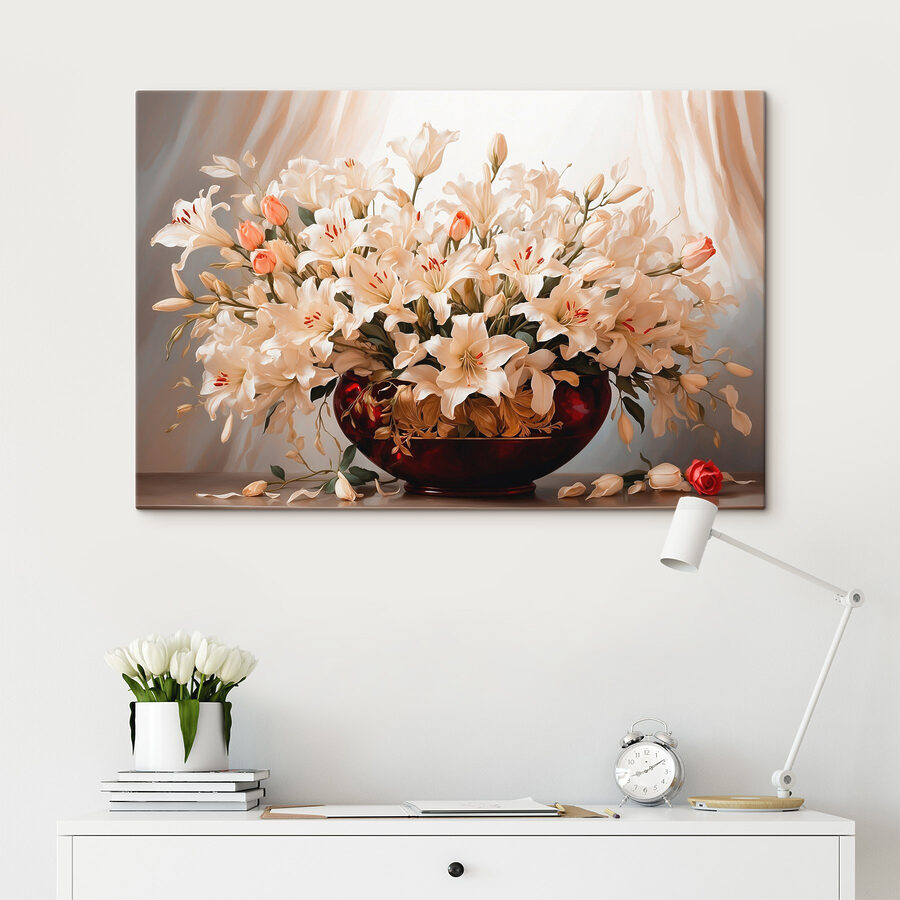 Vaas met witte bloemen