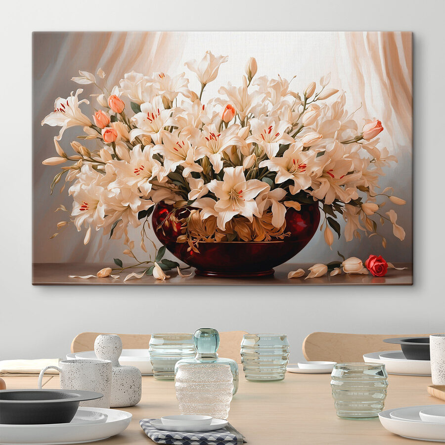 Vaas met witte bloemen