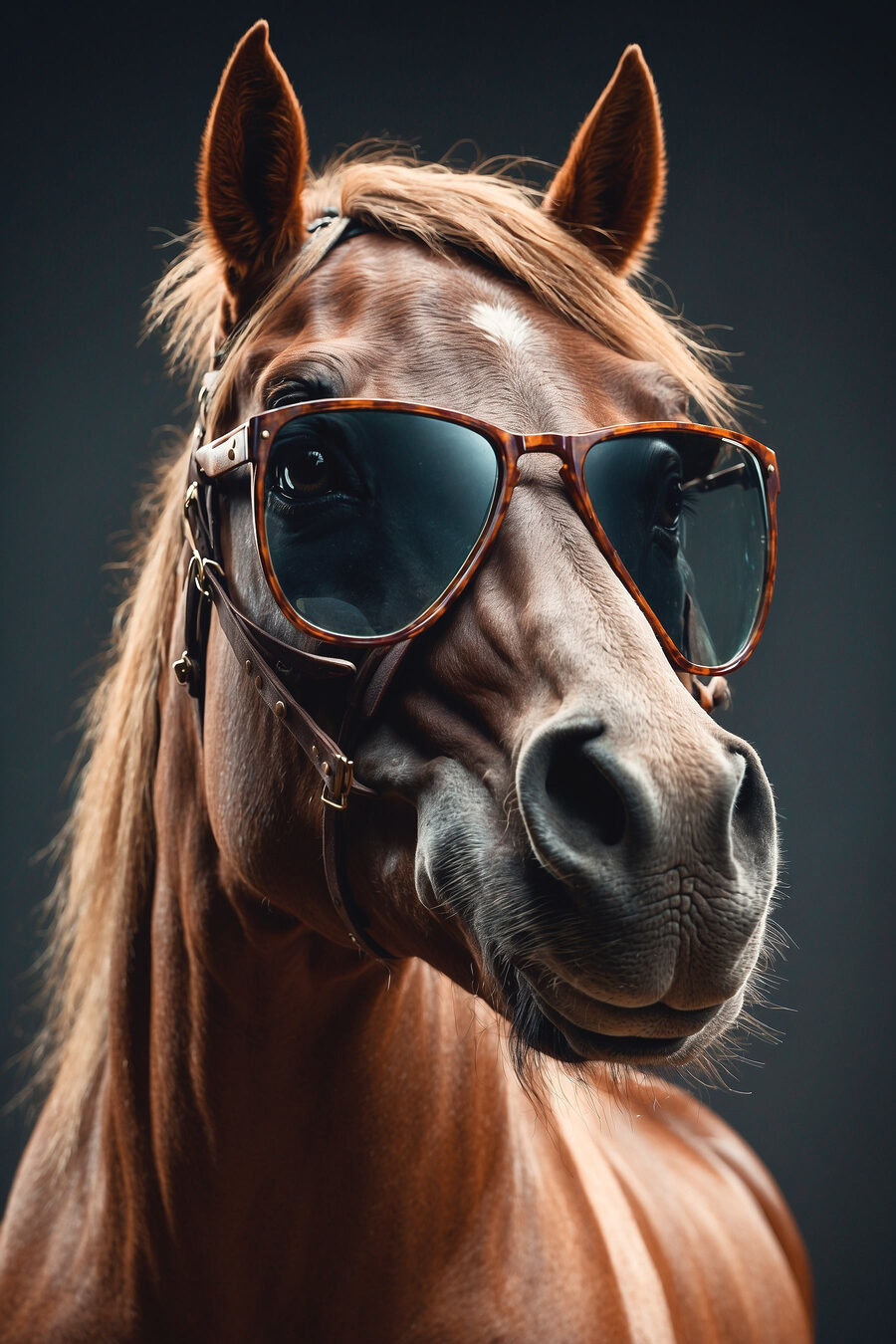 Paard met zonnebril
