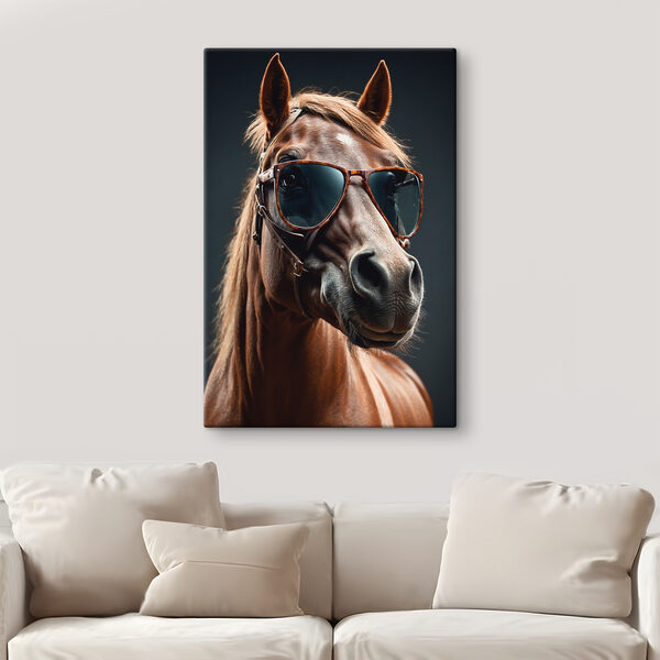 Paard met zonnebril Paard met zonnebril