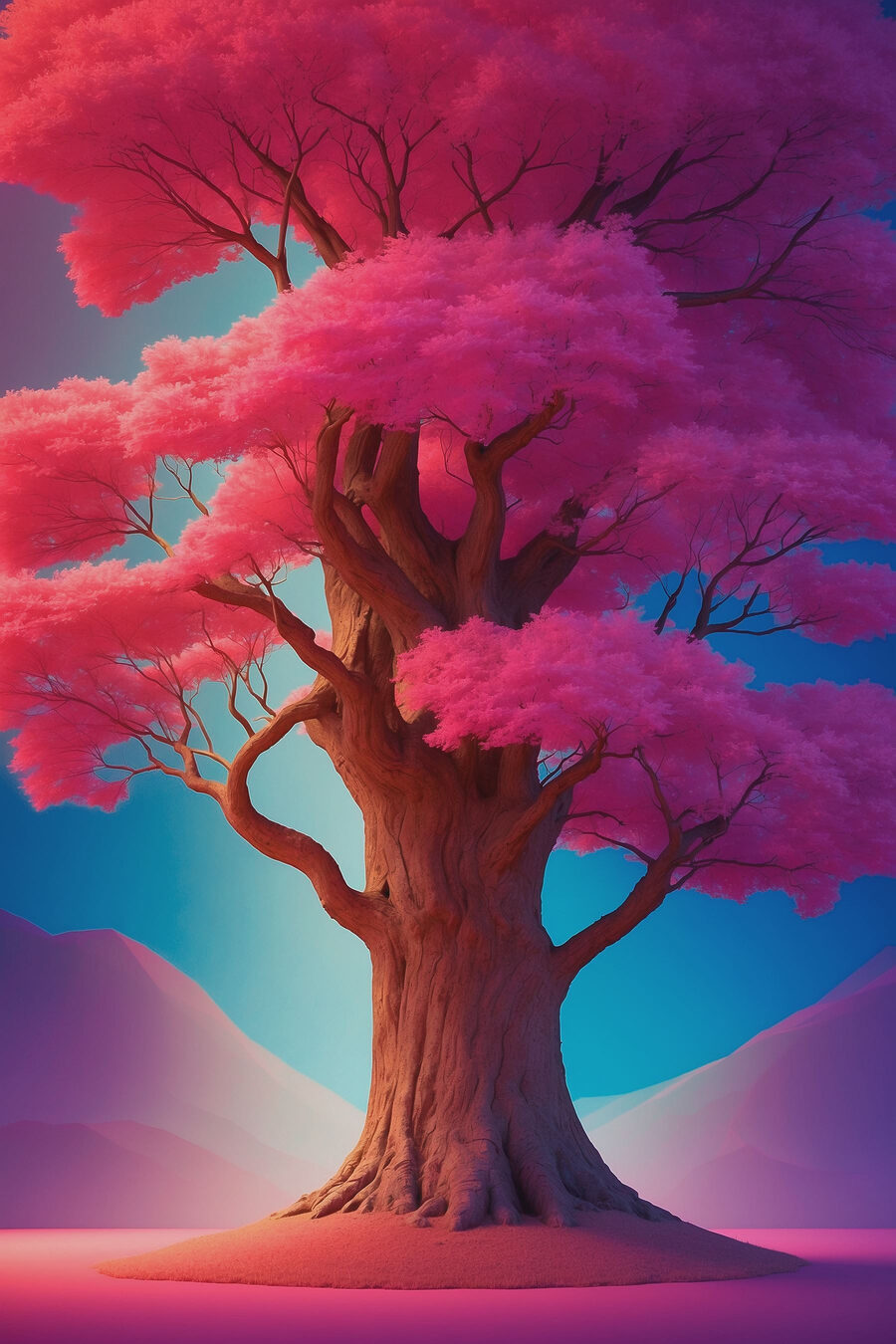 Boom met roze bladeren Boom met roze bladeren