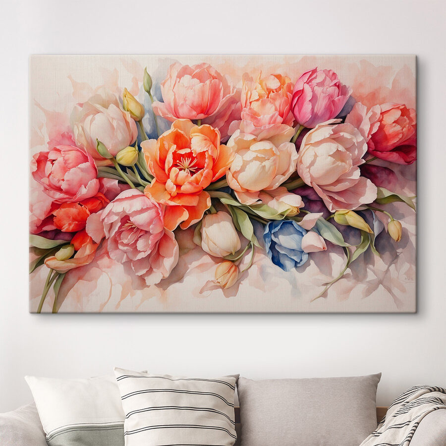 Groep bloemen op een wit oppervlak Groep bloemen op een wit oppervlak