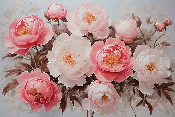 Groep roze en witte bloemen Groep roze en witte bloemen
