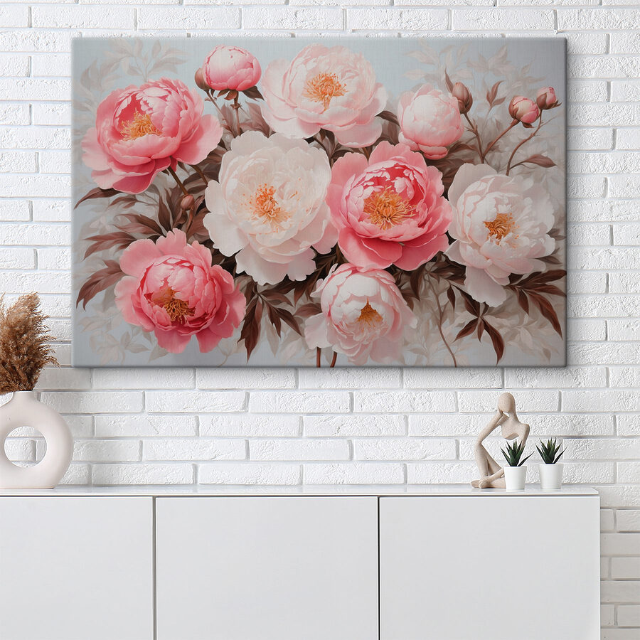 Groep roze en witte bloemen
