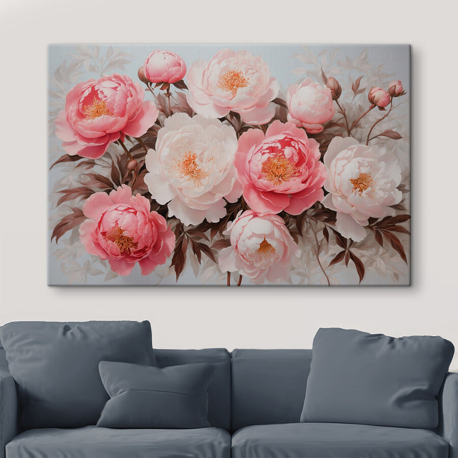 Groep roze en witte bloemen