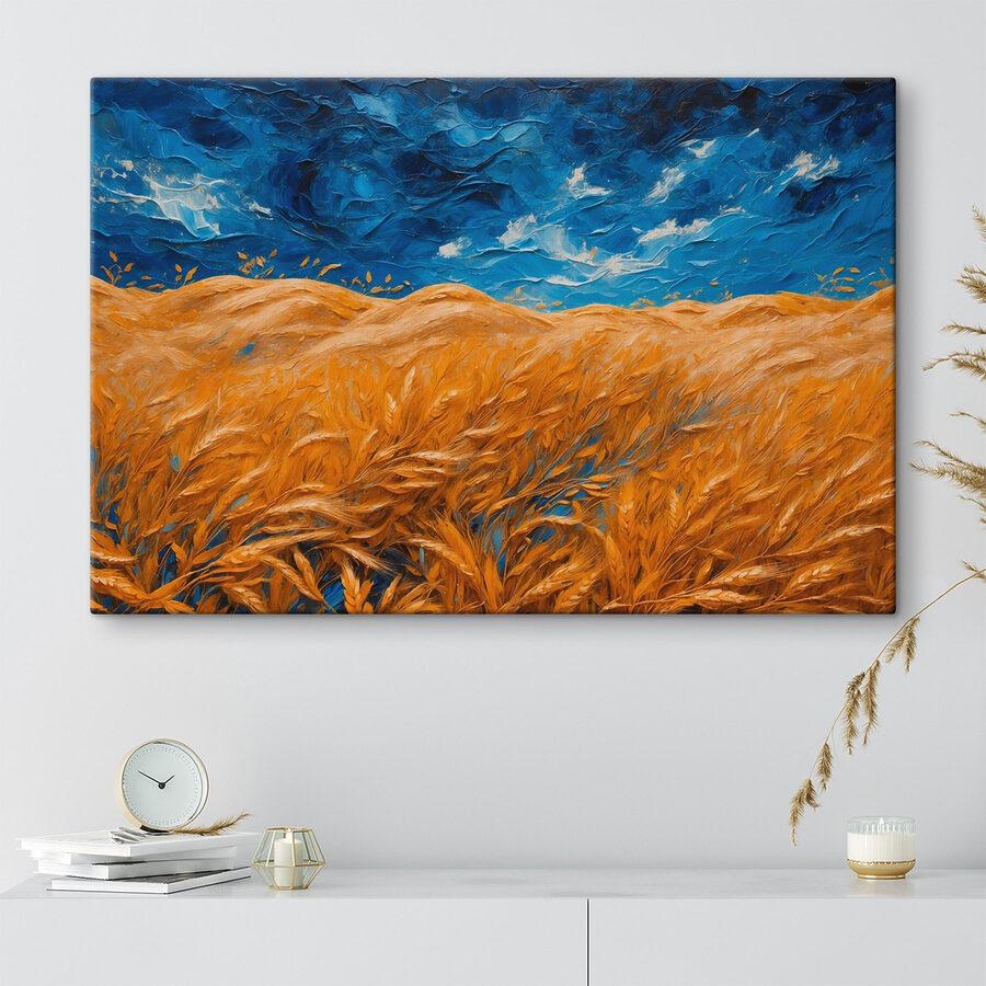 Schilderij van een tarweveld