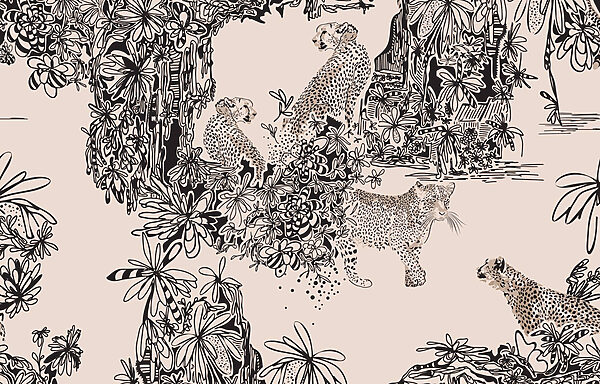 Patroon van cheeta's en planten Patroon van cheeta's en planten