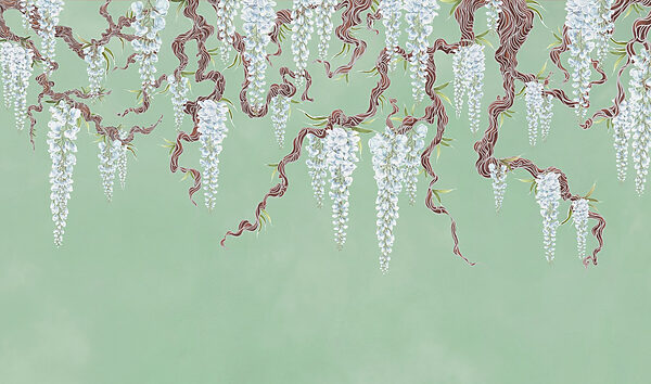 Schilderij van witte bloemen op een boom Schilderij van witte bloemen op een boom