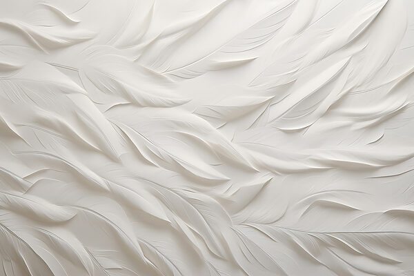 White feather pattern on a white surface