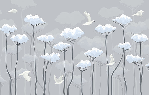 Vogels vliegen in de wolken Vogels vliegen in de wolken