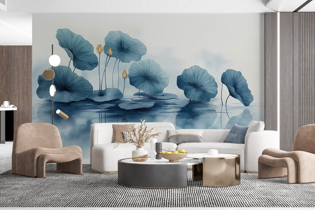 Water lily pads in a row Water lily pads in a row