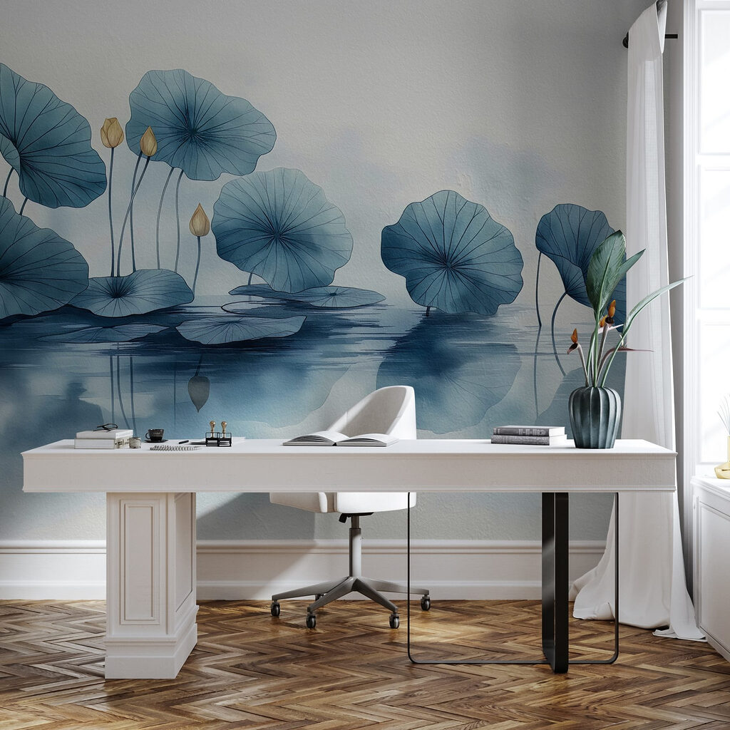 Water lily pads in a row Water lily pads in a row