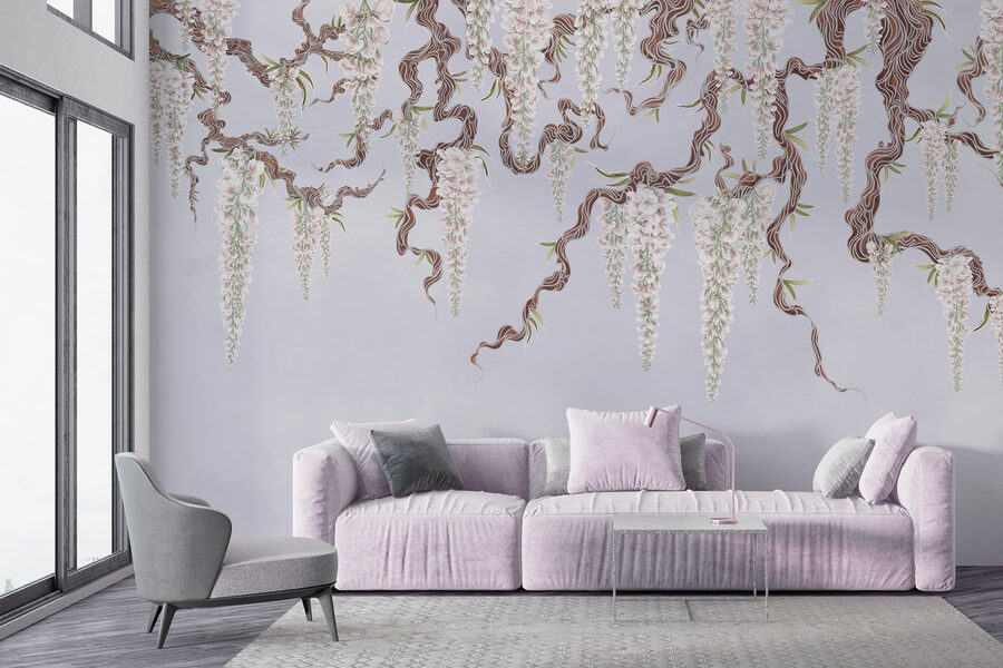 Boom met witte bloemen