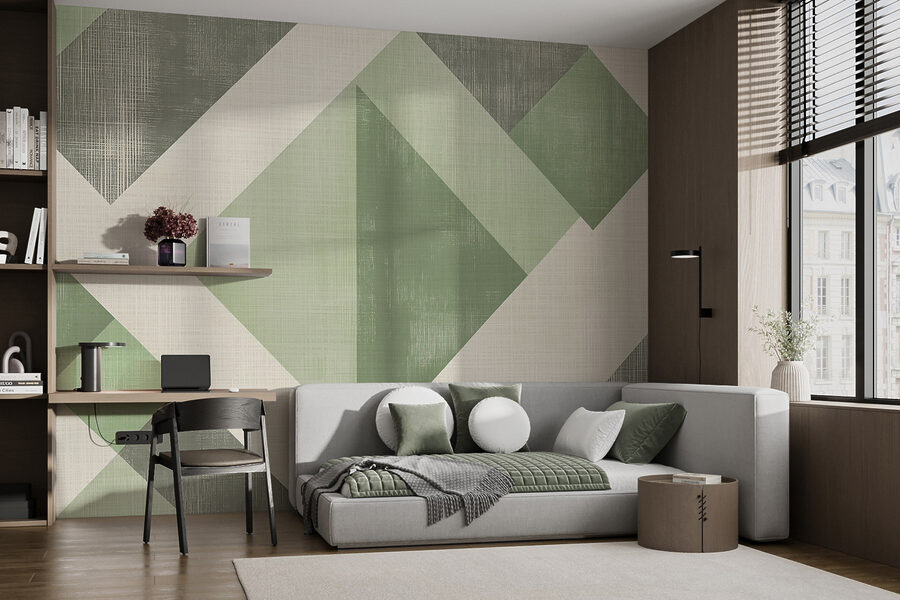 Groen en wit geometrisch patroon Groen en wit geometrisch patroon