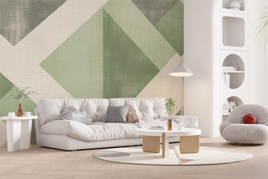 Groen en wit geometrisch patroon Groen en wit geometrisch patroon