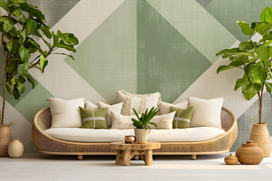 Groen en wit geometrisch patroon Groen en wit geometrisch patroon