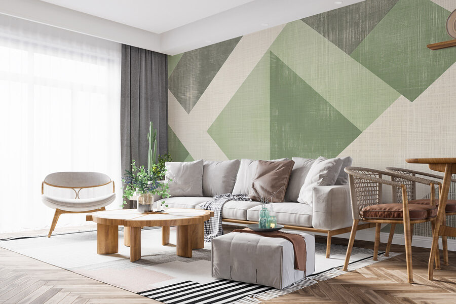 Groen en wit geometrisch patroon Groen en wit geometrisch patroon