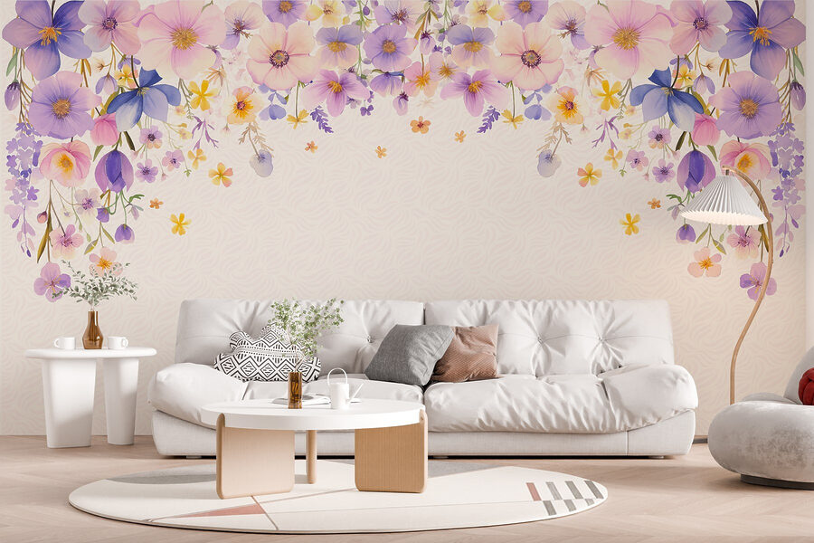Groep bloemen op witte achtergrond Groep bloemen op witte achtergrond