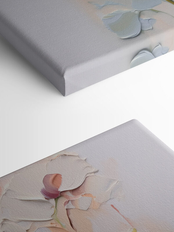 Schilderij van bloemen op een wit oppervlak Schilderij van bloemen op een wit oppervlak